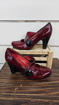 Django & Juliette Burgundy Patent Block Heel Mary Jane - 36