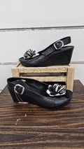 Effegie Black Peeptoe Wedge Heel - 36