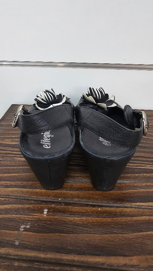 Effegie Black Peeptoe Wedge Heel - 36