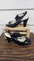 Bruno Premi Black Patent Peeptoe Block Heel Boot - 36