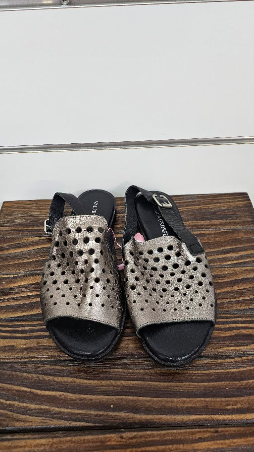 Valeria Grossi Grey/Black Flat Sandal - 5