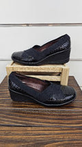 Hush Puppies Black Wedge Heel Loafer - 36