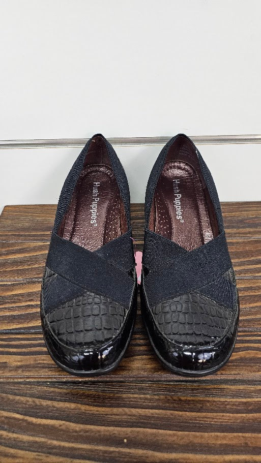 Hush Puppies Black Wedge Heel Loafer - 36