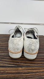 Silver/Cream Lace Up Shoes - 36
