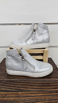 Charlie Ross Silver/Cream High Ankle Sneaker - 35