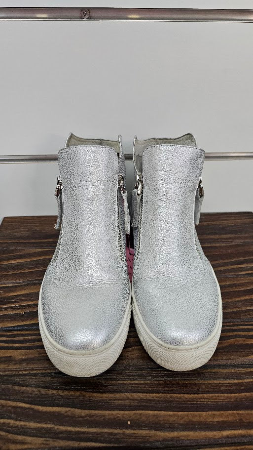 Charlie Ross Silver/Cream High Ankle Sneaker - 35