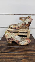 Django & Juliette Cream Floral Block Heel Shoe - 36