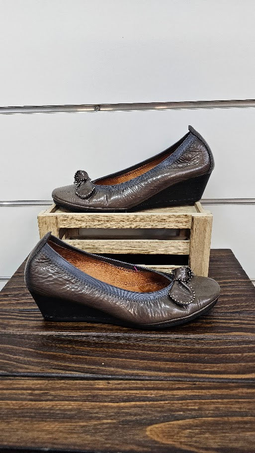 Hispanitas Grey Wedge Heel Shoe - 36