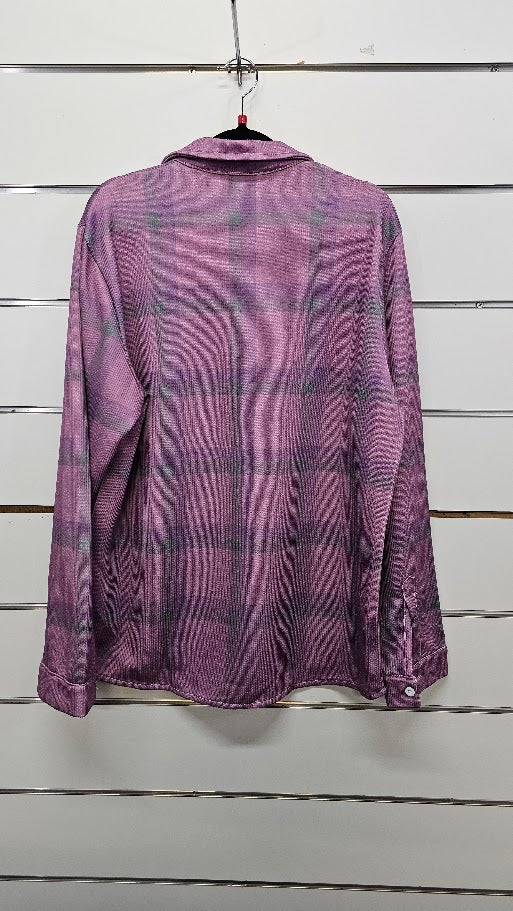 Purple/Pink Plaid Button Up Shirt - L