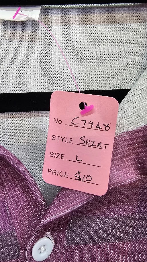 Purple/Pink Plaid Button Up Shirt - L