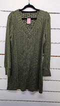 Avo Green V-Neck Long Sleeve Tunic - XL