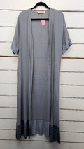 Wednesday Lulu Grey Linen Cotton Long Cardi - OSFA