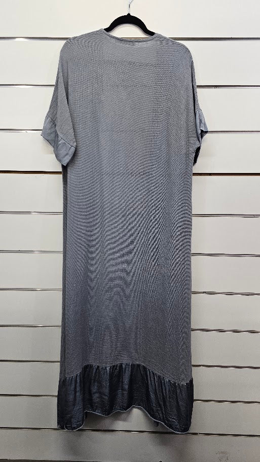 Wednesday Lulu Grey Linen Cotton Long Cardi - OSFA