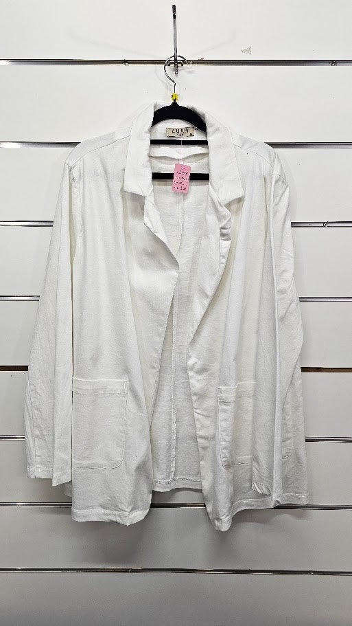 Luna Sky White Open Blazer Jacket - 16