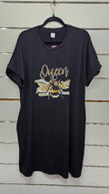 Black Queen Bee T-Shirt Dress - XL