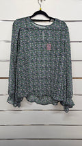 Seeking Lola Green Floral Chiffon Blouse - 16