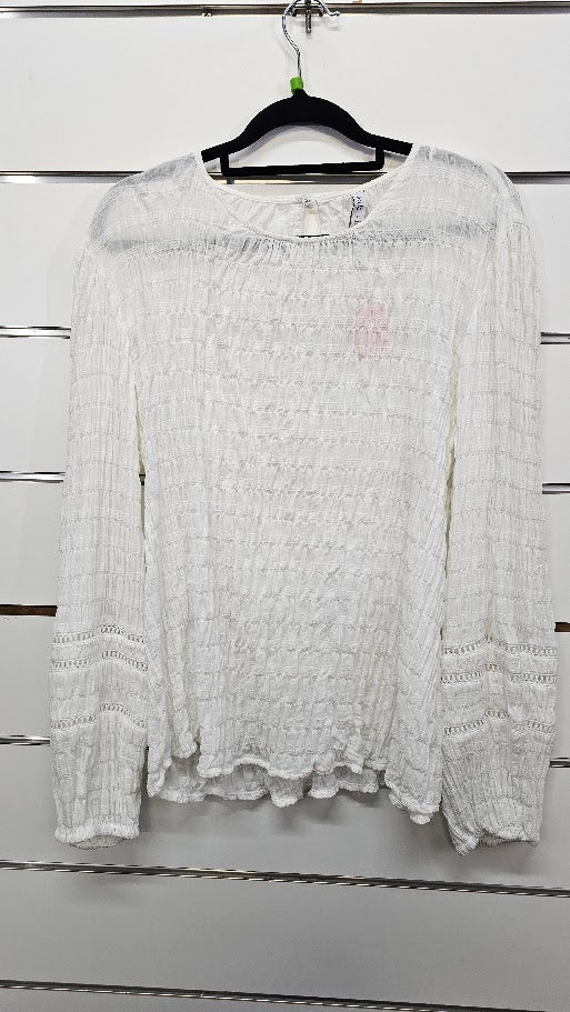 Leila Luca White Lace Detail Cotton Blouse - 12