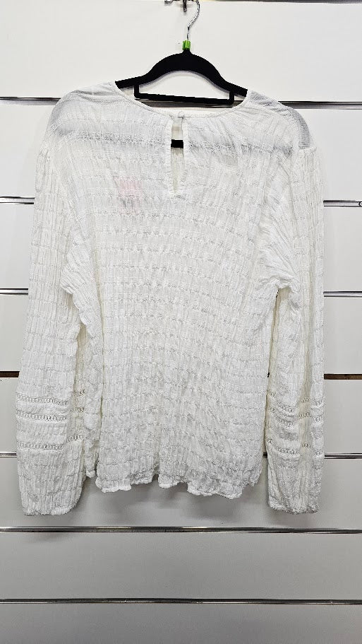 Leila Luca White Lace Detail Cotton Blouse - 12