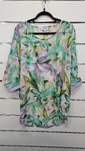 Charlo Green Floral Chiffon Blouse - OSFA