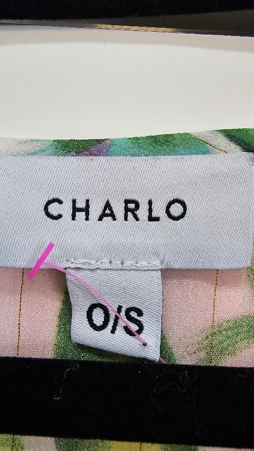 Charlo Green Floral Chiffon Blouse - OSFA