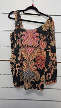 Multi Long Sleeve Top with Belt Detail - L