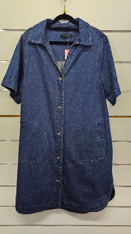 Betty Basics Dark Wash Denim Midi Dress - 16