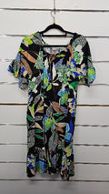 Wednesday Lulu Green Floral Linen Dress - M