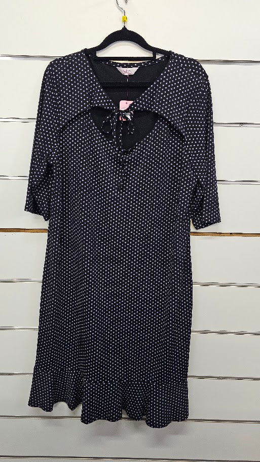 Urban Black/Purple Spotty Midi Dress - 16