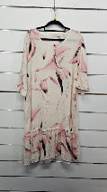 Wednesday Lulu Pink Floral Linen Midi Dress - M/L