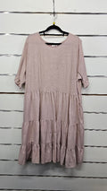 Studio Curve Pink Tiered Knee Length Dress - 16