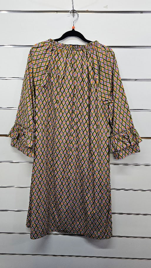 pingpong Purple/Green/Orange Cotton Dress - 14