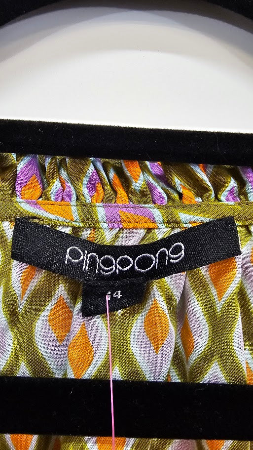 pingpong Purple/Green/Orange Cotton Dress - 14