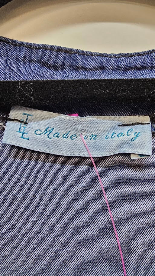 TLL Made in Italy Denim Blue Lyocell Dress - L/XL