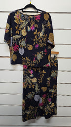 Depending on the Horizon Black Floral Two Piece Set - M