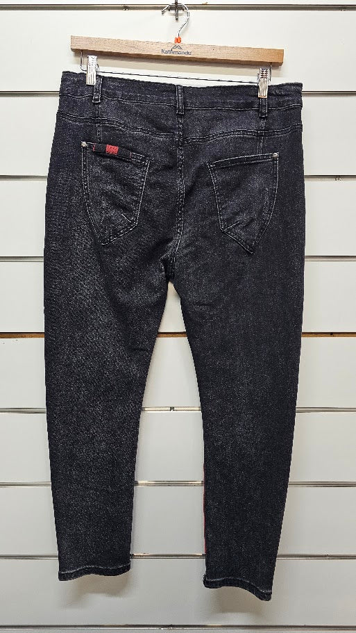 Amici Black Denim Patch Pants - 14/16