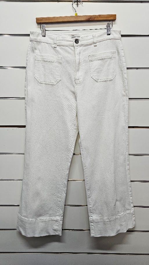 Monaco Jeans White Wide Leg Denim Jeans - 16
