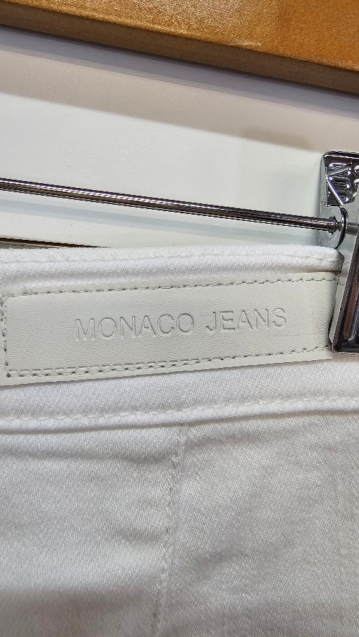 Monaco Jeans White Wide Leg Denim Jeans - 16
