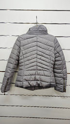 91 Denim Grey Cropped Puffer Jacket - L