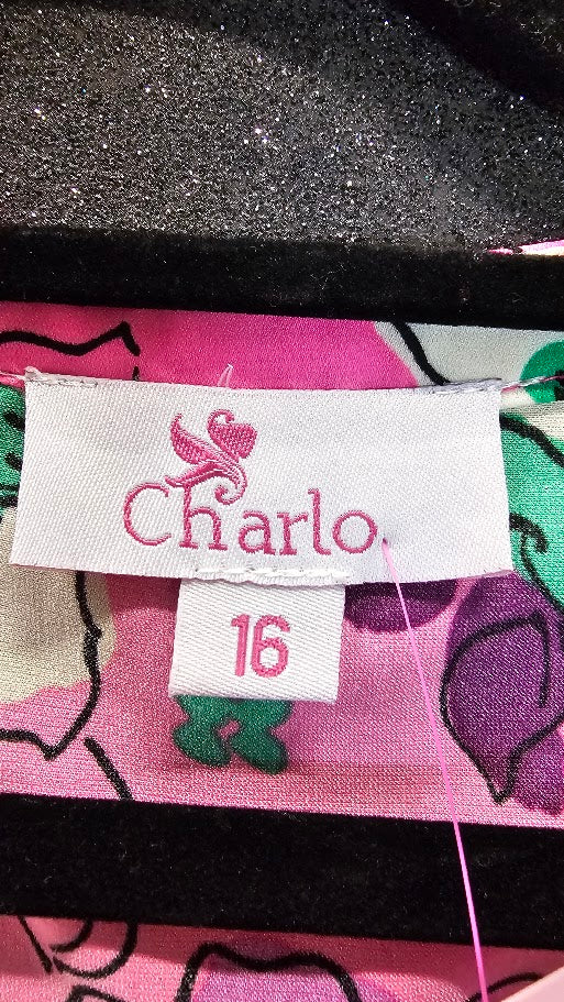Charlo Hot Pink Floral Smocked Blouse - 16