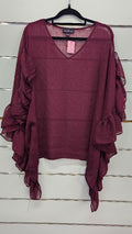 Augustine Burgundy Metallic Fleck Blouse - OSFA