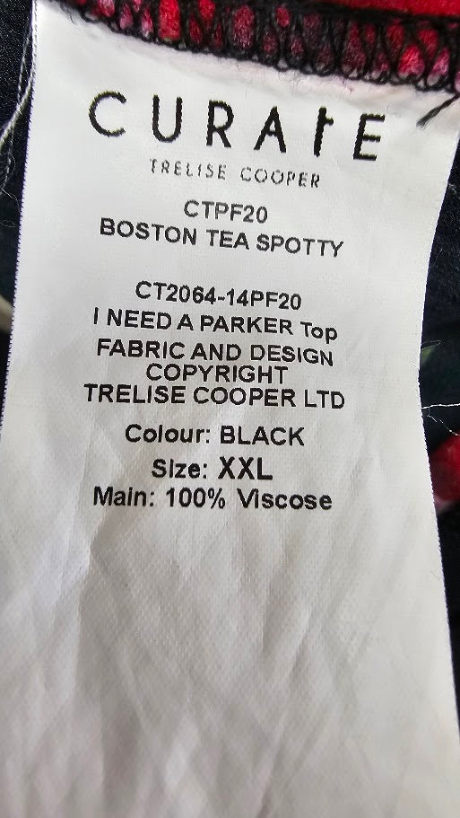Curate by Trelise Cooper, Floral, Boston Tea Spotty Chiffon Button-Up Tunic - Size XXL