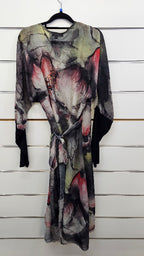 Oosh International, Multi, Wrap Dress with Long Sleeves - Size XXL