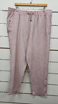 TS, Pink, Linen Wide-Leg Pants with Sequin Side Detail - Size 22