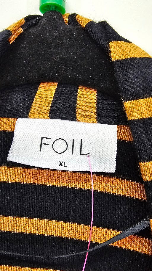 Foil, Mustard/Black, Long Sleeve Cardi - Size XL
