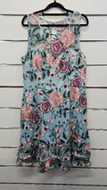 Review Blue Floral Applique Dress - 14