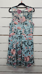 Review Blue Floral Applique Dress - 14