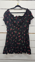Boohoo Black Cherry Mini Dress - 16