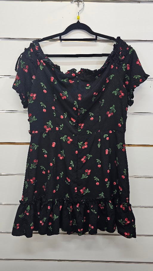 Boohoo Black Cherry Mini Dress - 16