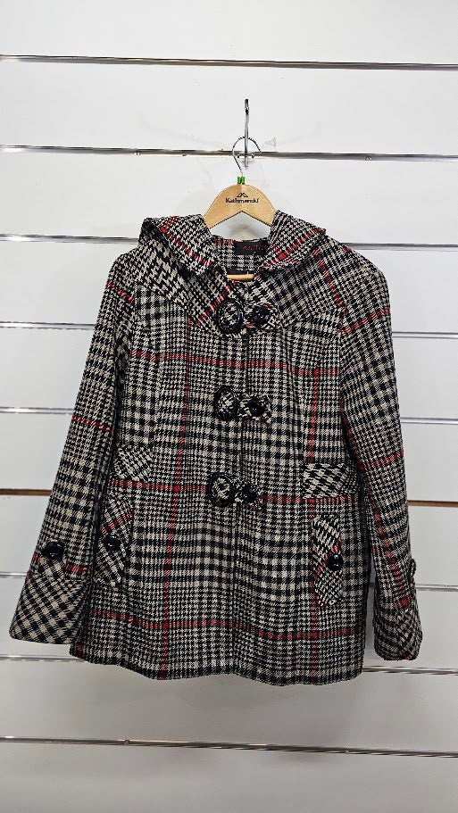 Aljing Plaid Hooded Jacket - 12