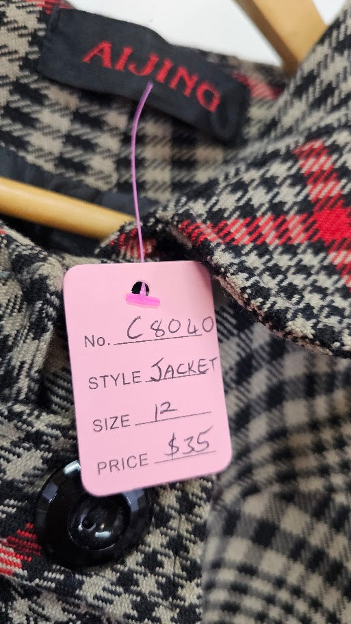 Aljing Plaid Hooded Jacket - 12